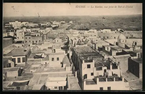 AK Sousse, La Marine, vue prise de Bab-el-Djedid