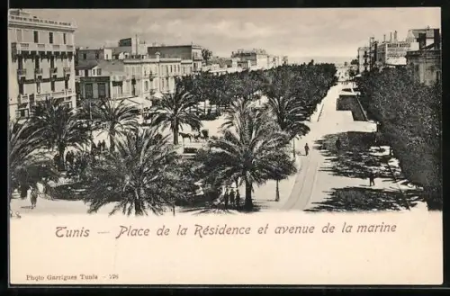AK Tunis, Place de la Résidence et avenue de la marine