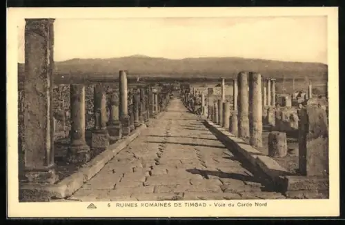 AK Timgad, Ruines Romaines, Voie du Cardo Nord