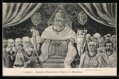 Künstler-AK T. Bianco: Falliores, Reception officielle chez le Doge de la République