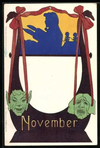 AK Allegorie November, Dirigent mit seinem Orchester, Jugendstil