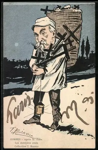 Künstler-AK T. Bianco: Combes - Apres la chute, les dernieres croic