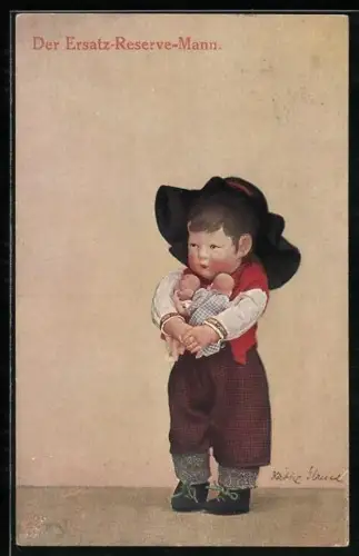 AK Der Ersatz-Reserve-Mann, Käthe Kruse-Puppe