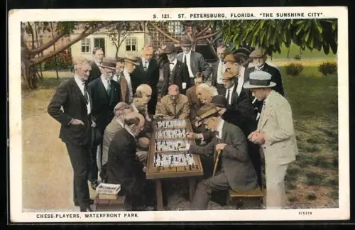 AK St. Petersburg, FL, Chess-Players, Waterfront Park, Schach-Spieler im Park