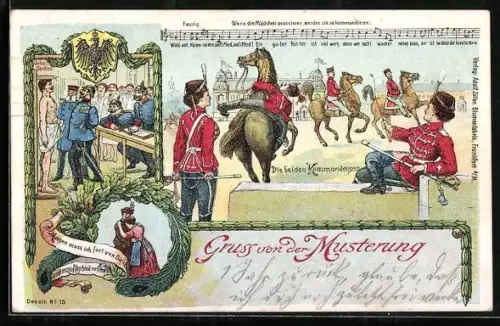 Lithographie Musterung der Zukunft, Emanzipation