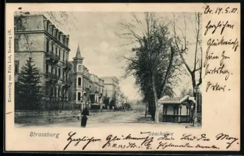 AK Strassburg, Partie in der Spachallee