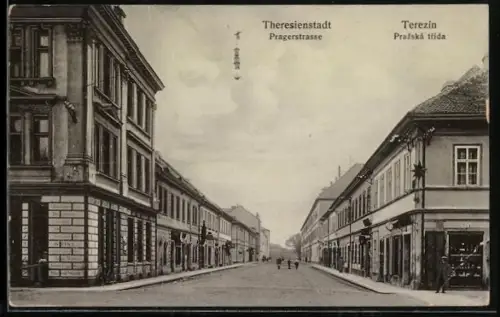 AK Theresienstadt, Partie in der Pragerstrasse