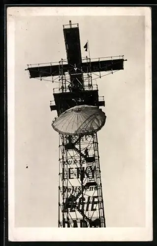 AK Prag, Celostátni letecká výstava v Praze 1937, Ausstellung, Fallschirmjäger