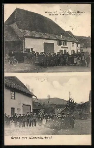 AK Niederburbach, Gasthaus zum Goldenen Hirsch, Inh. Xavier Wolfarth