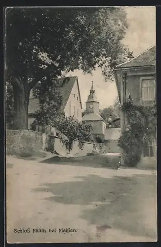 AK Klipphausen / Wilsdruff, Schloss Miltitz mit Strassenpartie