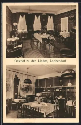 AK Lobbendorf, Gasthof zu den Linden, Innenansicht
