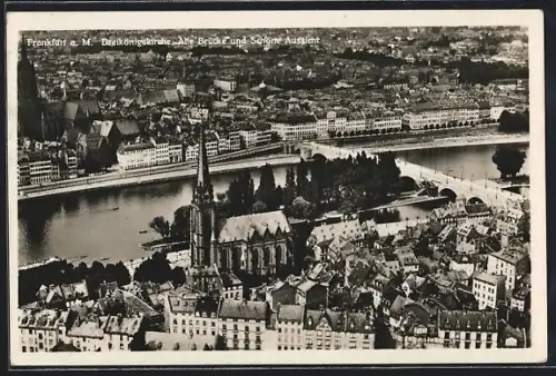 AK Frankfurt a. M., Dreikönigskirche, Alte Brücke, Schöne Aussicht