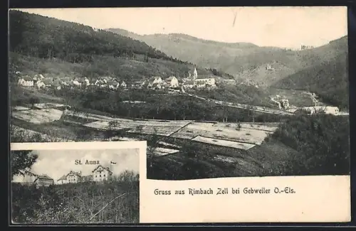 AK Rimbach Zell bei Gebweiler, Ortsansicht, St. Anna