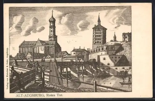 Lithographie Augsburg, Rotes Tor