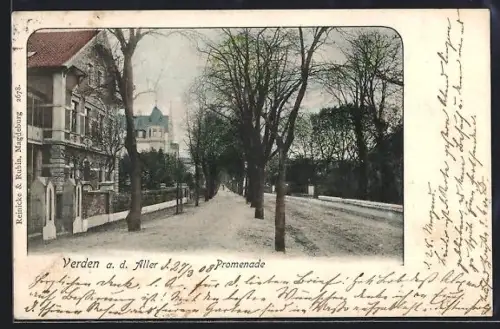AK Verden a. d. Aller, Promenade im Ort