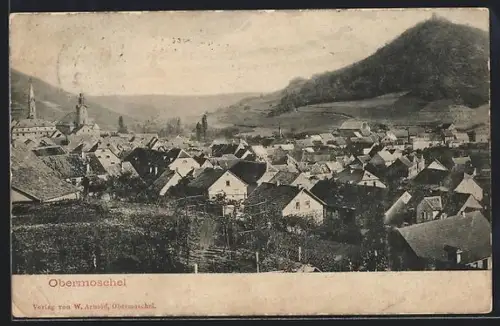 AK Obermoschel, Ortsansicht mit Kirche
