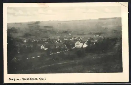 AK Mannweiler /Pfalz, Ortsansicht aus der Vogelschau