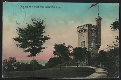 AK Schwerin i. M., Kaninchenwerder, Aussichtsturm