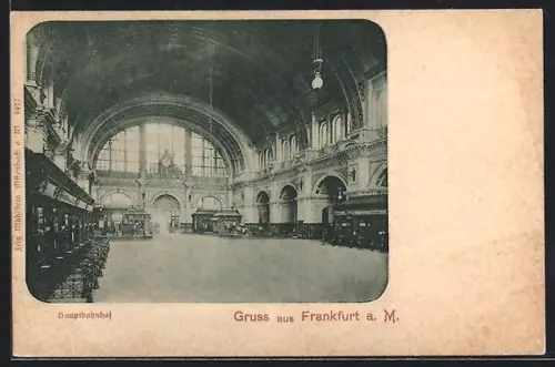 AK Frankfurt a. M., Hauptbahnhof, Innenansicht
