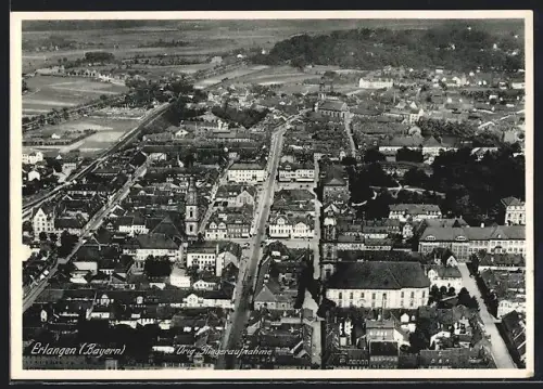 AK Erlangen, Stadtblick vom Flugzeug aus