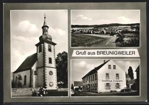 AK Breunigweiler, Kirche u. Gasthaus Zuspann