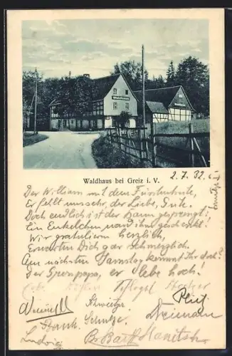 AK Greiz i. V., Gasthof Waldhaus