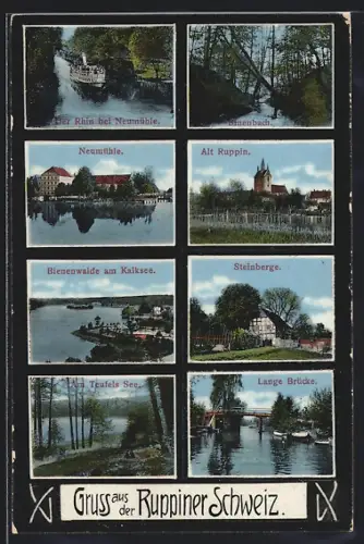 AK Neumühle / Alt-Ruppin, Alt Ruppin, Bienenwalde am Kalksee, Steinberge