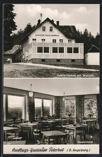 AK Peterhof b. Augsburg, Gaststätte Peterhof, Inh. Joh. Wieland