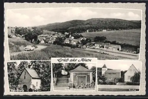 AK Auen, Gesamtansicht, Kriegerdenkmal, Gehinkirche, Kirche