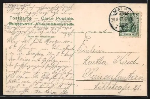 AK Mainz, Rheinansicht, Strassenbrücke