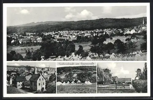 AK Seibersbach im Soonwald, Ortsansicht, Kirche, Zeltlager, Sportplatz