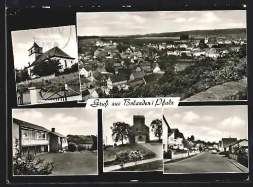 AK Bolanden /Pfalz, Kirche, Ortsansicht, Kriegerdenkmal