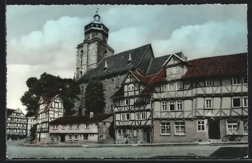 AK Homberg /Kassel, Marktplatz, Kirche