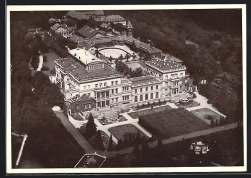 AK Essen, Villa Hügel aus der Vogelschau