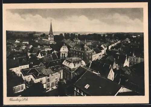 AK Rheinberg /N`rh, Teilansicht mit Kirche