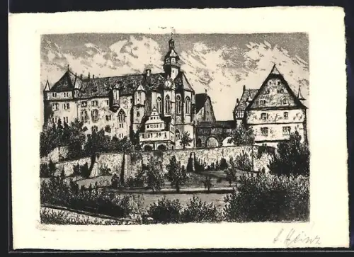 Künstler-AK Marburg a. L., Schloss