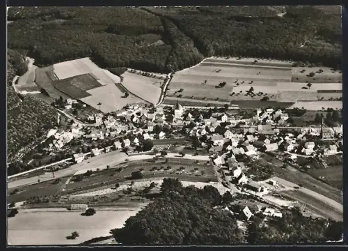 AK Oberwiesen /Pfalz, Sitz der Landesjagdschule mit Blick über die Stadt und Umgebung