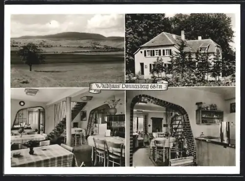AK Dannenfels, Restaurant und Waldhaus Donnersberg mit Innenansicht, Inh. H. Hinterberger