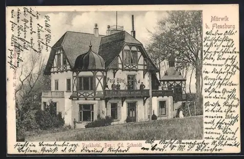 AK Mürwik b. Flensburg, Parkhotel mit Grünanlagen, Bes. Ed. Schmidt