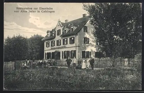 AK Gablingen, Restaurant zur Eisenbahn von Alois Sailer