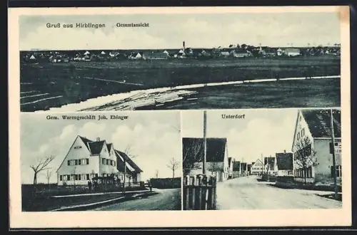 AK Hirblingen, Gem. Warengeschäft Joh.Ehinger, Unterdorf