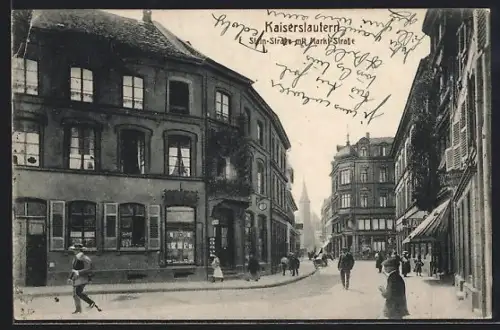 AK Kaiserslautern, Stein-Strasse mit Markt-Strasse