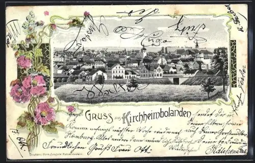 Passepartout-Lithographie Kirchheimbolanden, Gesamtansicht