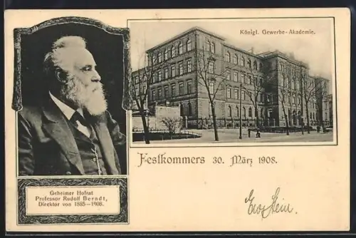 AK Chemnitz, Königliche Gewerbe-Akademie, Geheimer Hofrat Professor Rudolf Berndt Direktor 1885-1908