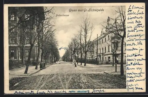 AK Berlin-Gr. Lichterfelde, Häuser an der Bahnstrasse
