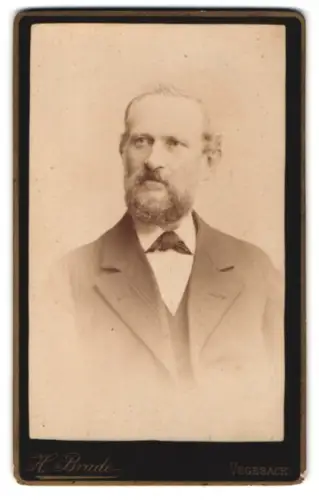 Fotografie H. Brade, Vegesack, Langestrasse, Porträt eines Herrn mit Bart