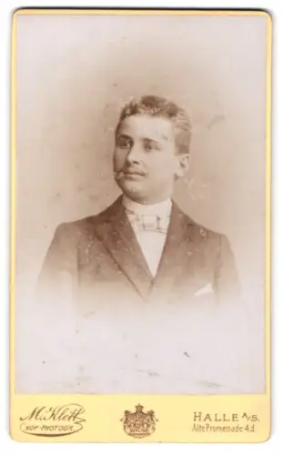 Fotografie M. Klett, Halle a. S., Alte Promenade 4, Max Baum in Anzug und Fliege
