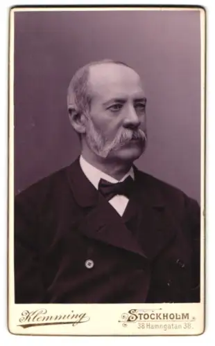 Fotografie Klemming, Stockholm, Hamngatan 38, Porträt eines Mannes mit Schnurrbart 1927