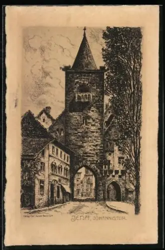 Künstler-AK Carl Jander: Jena, Partie am Johannistor