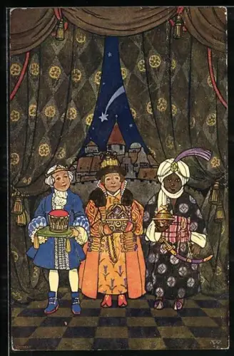 AK Drei Heiligen aus dem Morgenland mit Geschenken